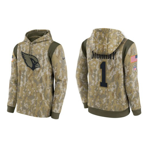 Kyler Murray Arizona Cardinals Camo 2021 Salute To Service Veterans Day Therma Pullover Hoodie