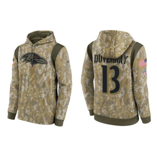 Devin Duvernay Baltimore Ravens Camo 2021 Salute To Service Veterans Day Therma Pullover Hoodie