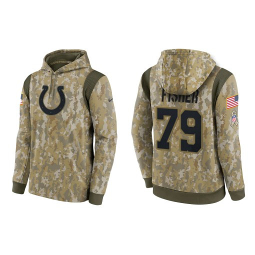 Eric Fisher Indianapolis Colts Camo 2021 Salute To Service Veterans Day Therma Pullover Hoodie