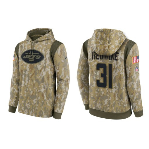 Sheldrick Redwine New York Jets Camo 2021 Salute To Service Veterans Day Therma Pullover Hoodie