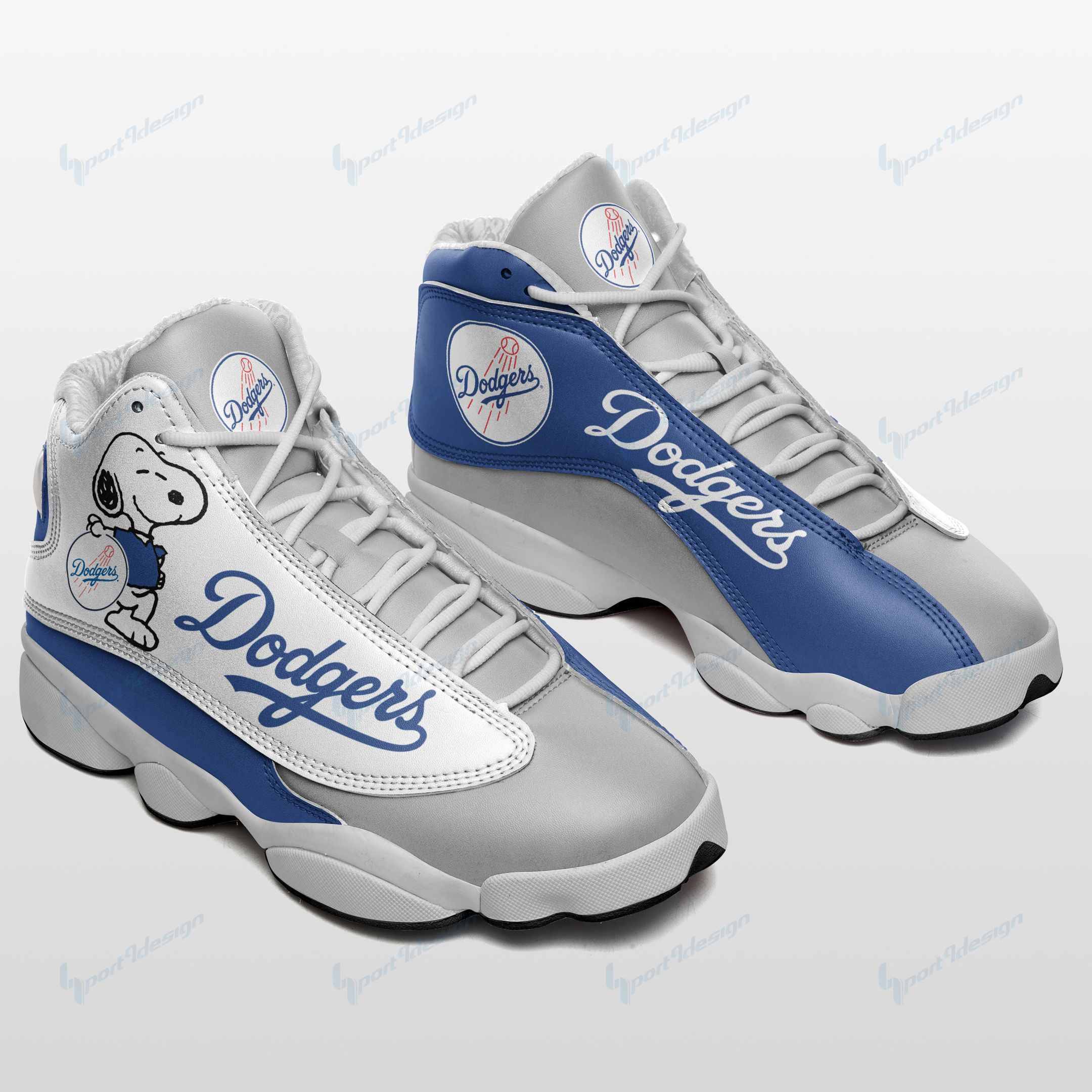 Los Angeles Dodgers and Snoopy Air JD13 Sneakers 639