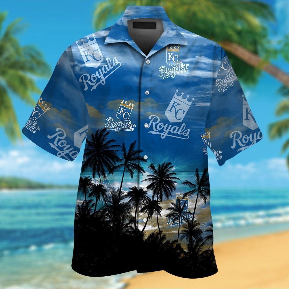 Kansas City Royals Short Sleeve Button Up Tropical Hawaiian Shirt Ver05