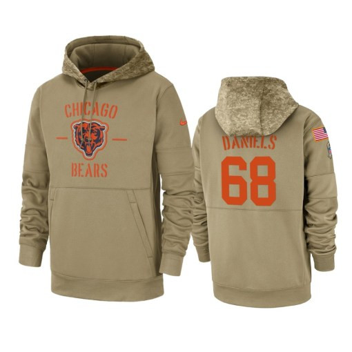 Chicago Bears James Daniels Tan 2019 Salute To Service Sideline Therma Pullover Hoodie