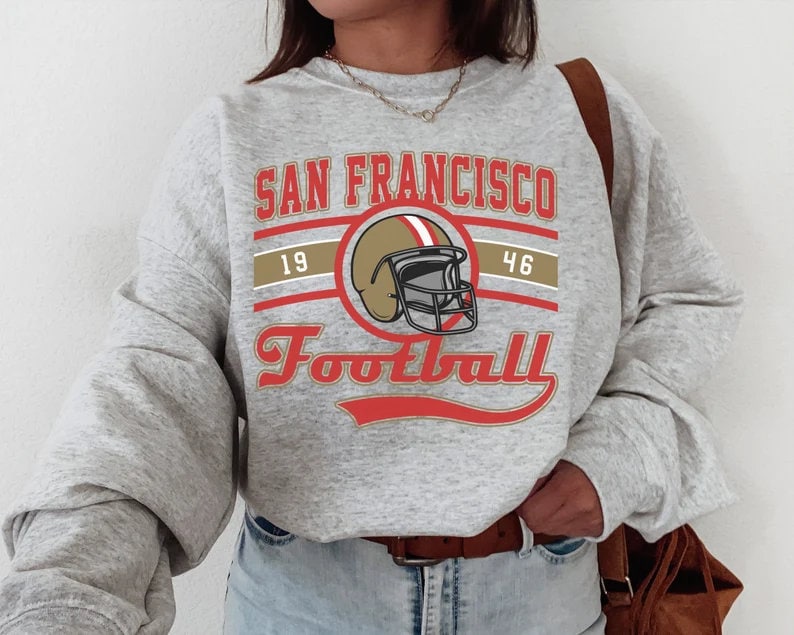 San Francisco Football Crewneck Sweatshirt / T-Shirt, The Niners, Vintage San Francisco Sweatshirt 49ers