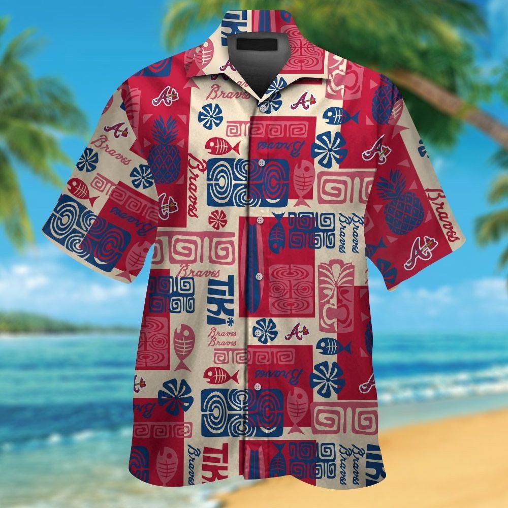 Hawaiian Atlanta Braves Tropical Shirt Short Sleeve Button Up