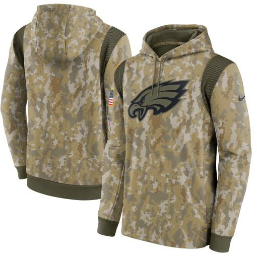 Philadelphia Eagles 2021 Salute To Service Therma Performance Pullover Hoodie – Camo