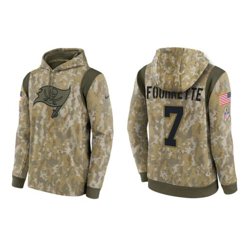 Leonard Fournette Tampa Bay Buccaneers Camo 2021 Salute To Service Veterans Day Therma Pullover Hoodie