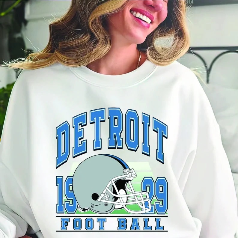 Vintage Detroit Lion Football Crewneck Sweatshirt, Detroit Football Sweatshirt, Detroit Football Crewneck, Detroit Football Gift Shirt