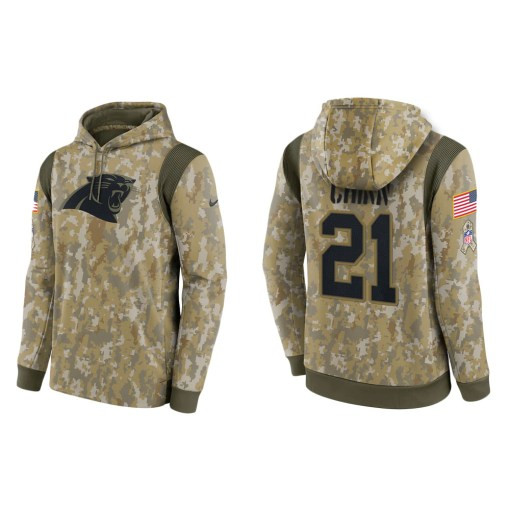 Jeremy Chinn Carolina Panthers Camo 2021 Salute To Service Veterans Day Therma Pullover Hoodie