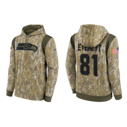 Gerald Everett Seattle Seahawks Camo 2021 Salute To Service Veterans Day Therma Pullover Hoodie