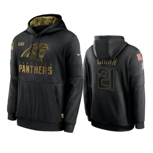 Carolina Panthers Jeremy Chinn Black 2020 Salute To Service Sideline Performance Pullover Hoodie