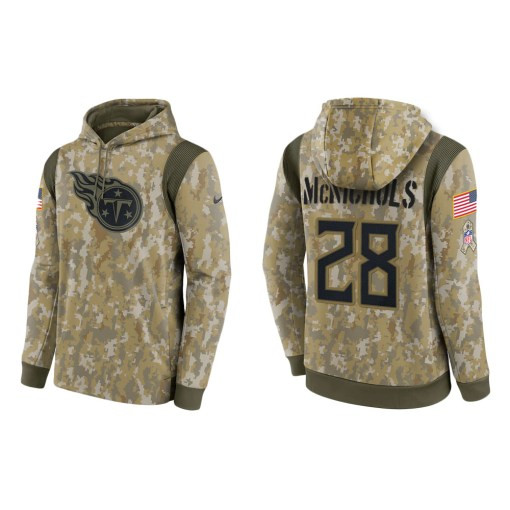 Jeremy Mcnichols Tennessee Titans Camo 2021 Salute To Service Veterans Day Therma Pullover Hoodie