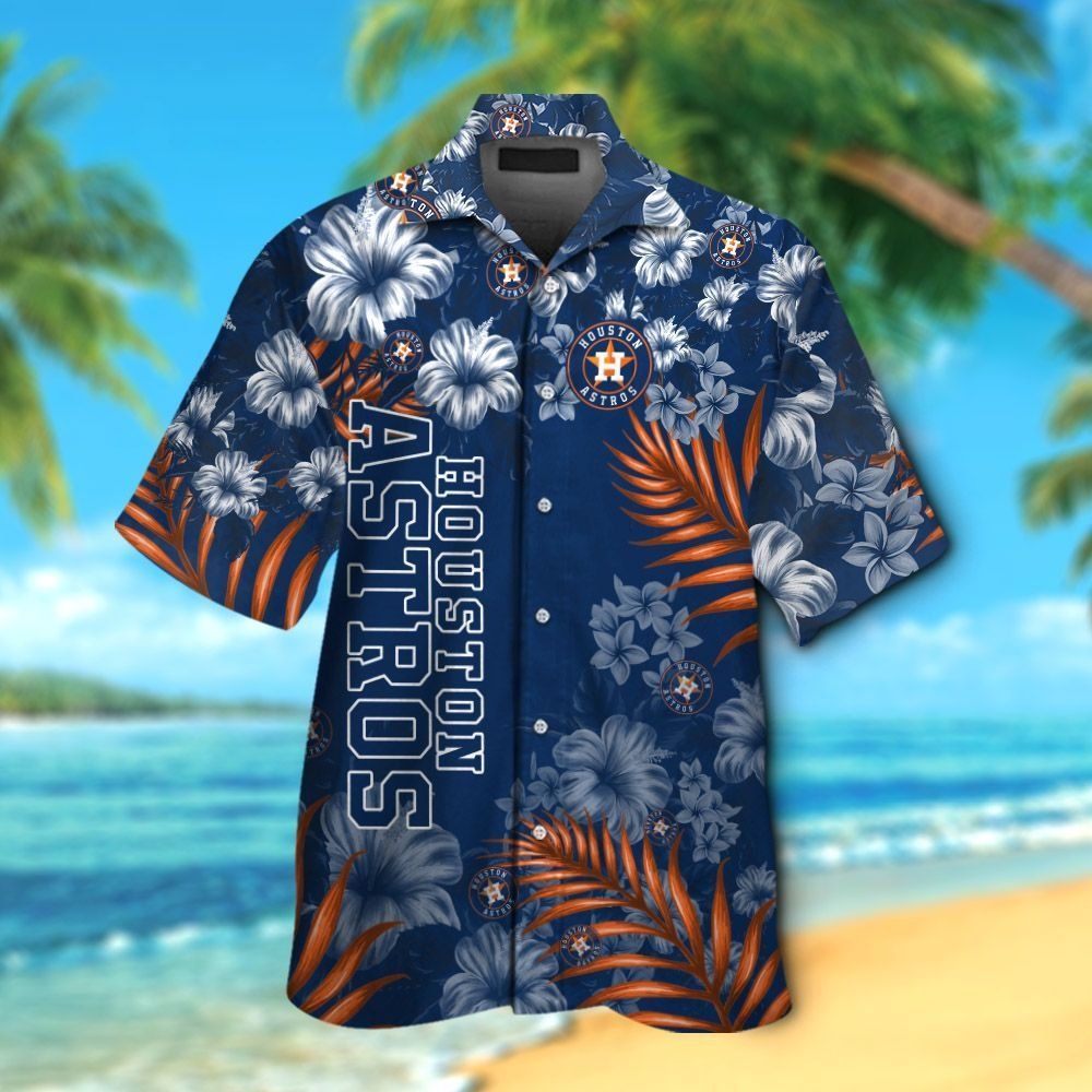 Houston Astros Short Sleeve Button Up Tropical Hawaiian Shirt Ver05