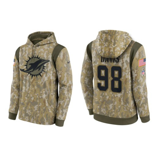 Raekwon Davis Miami Dolphins Camo 2021 Salute To Service Veterans Day Therma Pullover Hoodie