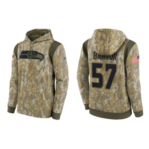 Cody Barton Seattle Seahawks Camo 2021 Salute To Service Veterans Day Therma Pullover Hoodie