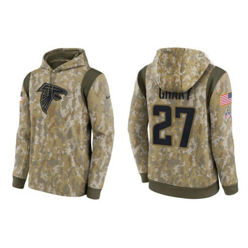 Richie Grant Atlanta Falcons Camo 2021 Salute To Service Veterans Day Therma Pullover Hoodie