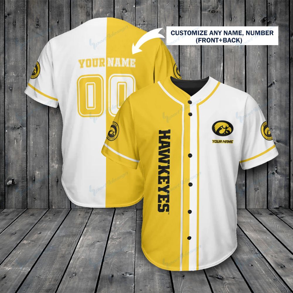 Iowa Hawkeyes Personalized Baseball Jersey 375