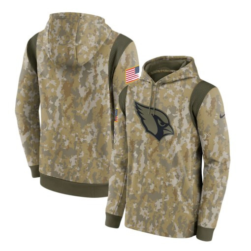 Arizona Cardinals Camo 2021 Salute To Service Therma Hoodie