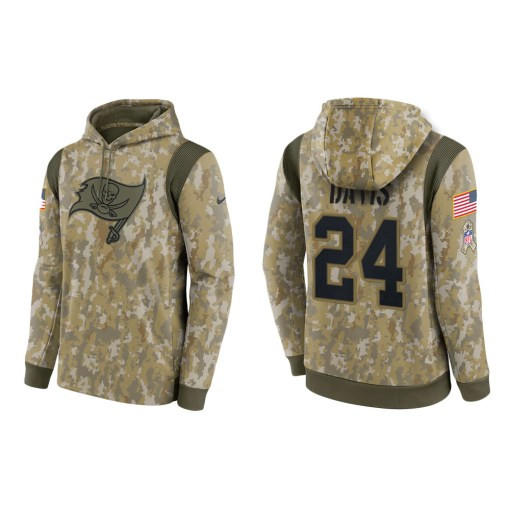 Carlton Davis Tampa Bay Buccaneers Camo 2021 Salute To Service Veterans Day Therma Pullover Hoodie