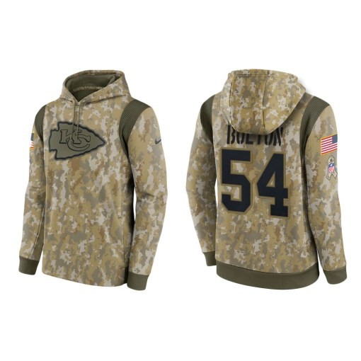 Nick Bolton Kansas City Chiefs Camo 2021 Salute To Service Veterans Day Therma Pullover Hoodie