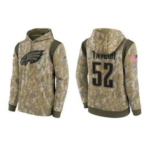 Davion Taylor Philadelphia Eagles Camo 2021 Salute To Service Veterans Day Therma Pullover Hoodie