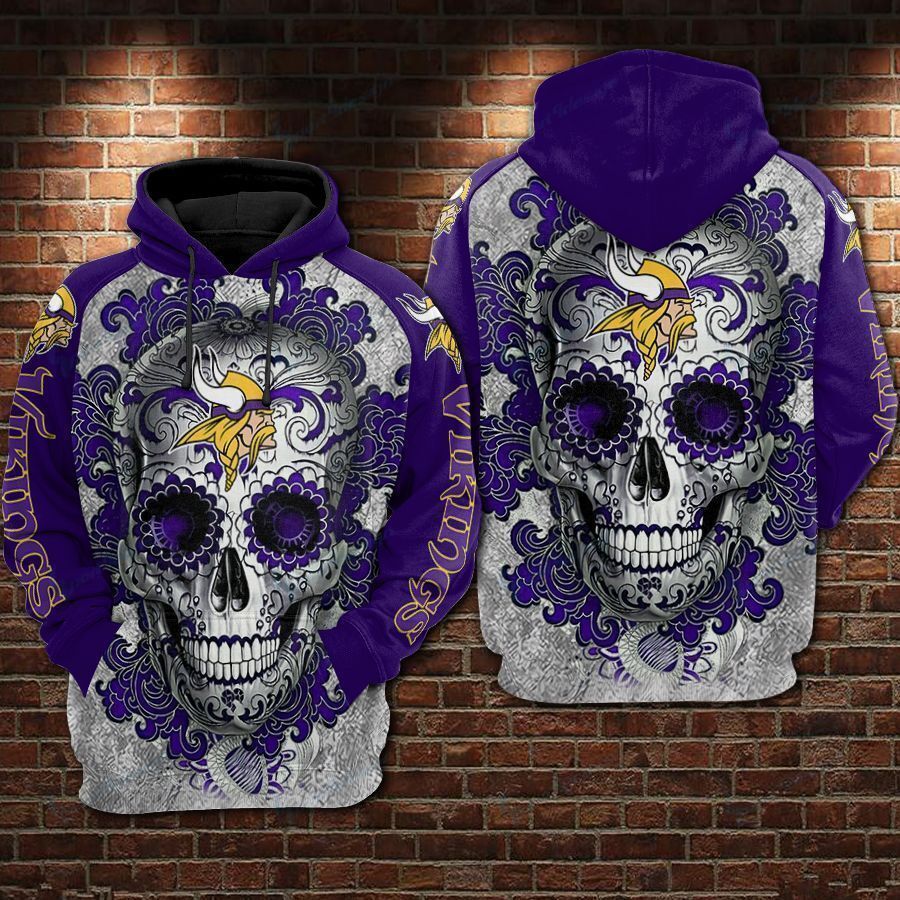 Minnesota Vikings Skull Hoodie 458