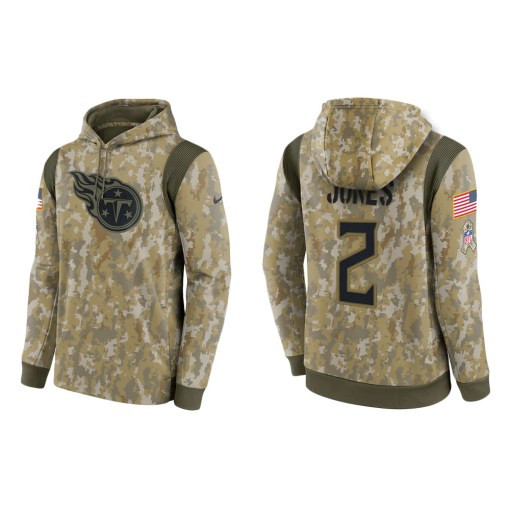 Julio Jones Tennessee Titans Camo 2021 Salute To Service Veterans Day Therma Pullover Hoodie