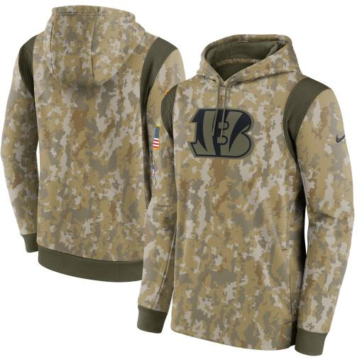 Cincinnati Bengals 2021 Salute To Service Therma Performance Pullover Hoodie – Camo