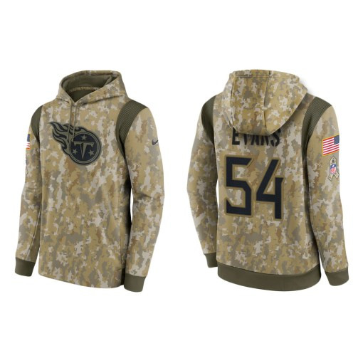 Rashaan Evans Tennessee Titans Camo 2021 Salute To Service Veterans Day Therma Pullover Hoodie