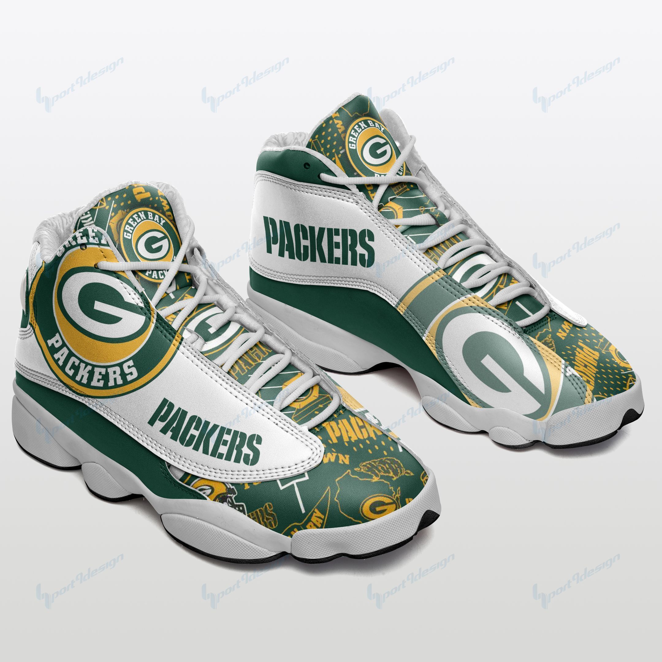 Green Bay Packers Air JD13 Sneakers 513