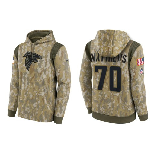 Jake Matthews Atlanta Falcons Camo 2021 Salute To Service Veterans Day Therma Pullover Hoodie