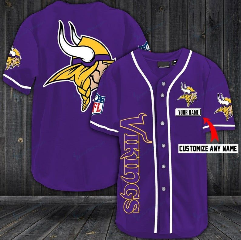 Minnesota Vikings Personalized Baseball Jersey Shirt 73