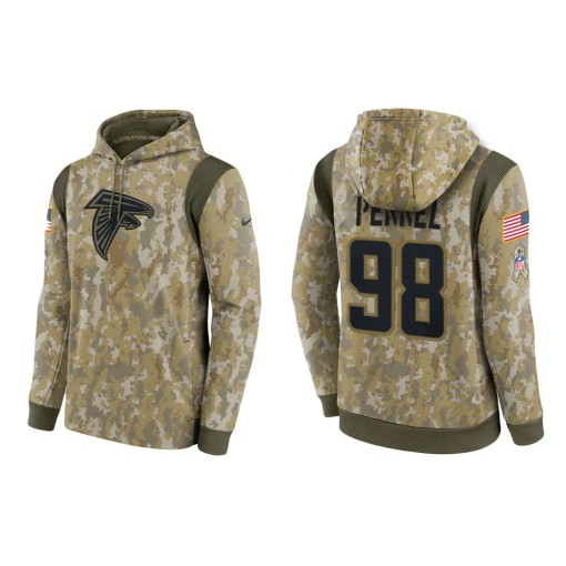 Mike Pennel Atlanta Falcons Camo 2021 Salute To Service Veterans Day Therma Pullover Hoodie