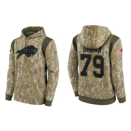 Spencer Brown Buffalo Bills Camo 2021 Salute To Service Veterans Day Therma Pullover Hoodie