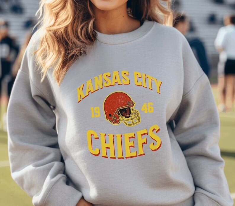 Vintage KC Football Sweatshirt, Retro Kansas City Sweater, Retro Version KC Sweater, Game Day Football Sweatshirt, Red Sweatshirt KC