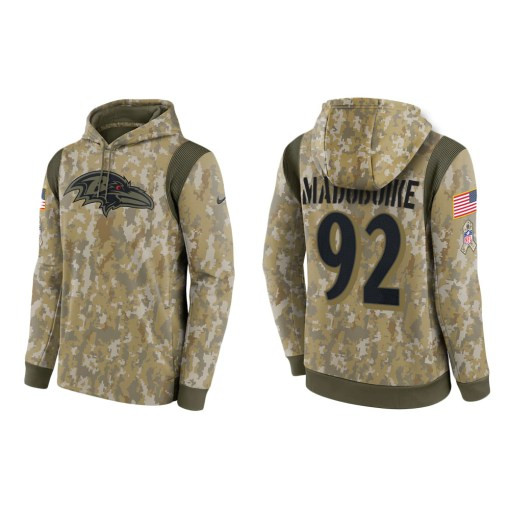 Justin Madubuike Baltimore Ravens Camo 2021 Salute To Service Veterans Day Therma Pullover Hoodie