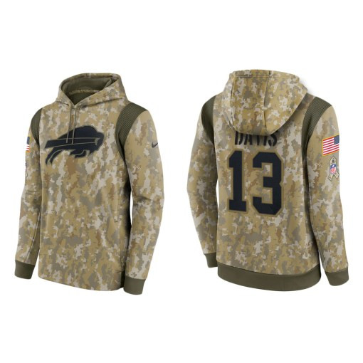 Gabriel Davis Buffalo Bills Camo 2021 Salute To Service Veterans Day Therma Pullover Hoodie