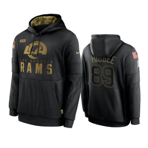 Los Angeles Rams Tyler Higbee Black 2020 Salute To Service Sideline Performance Pullover Hoodie