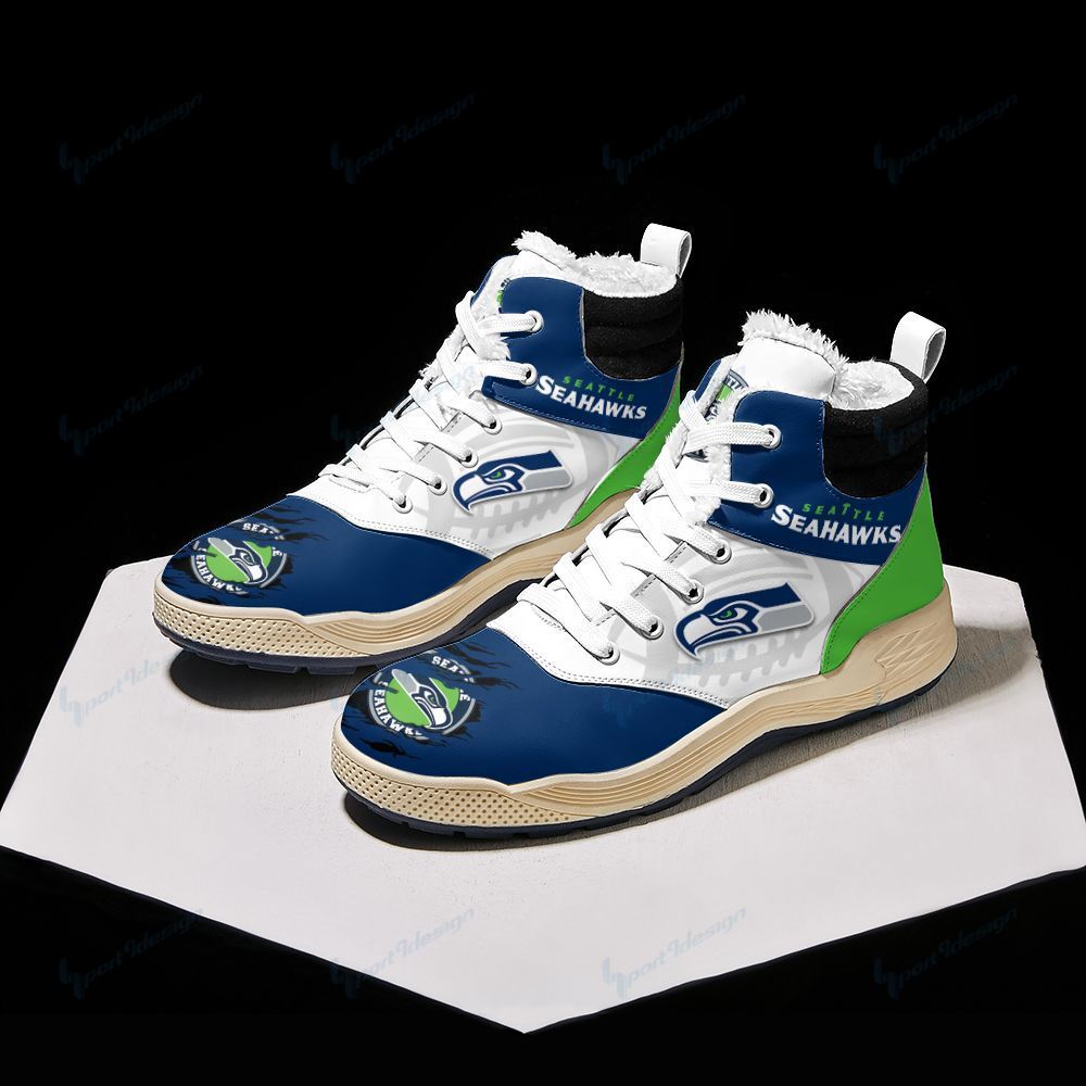 Seattle Seahawks Winter High Top Fashion Sneaker 07