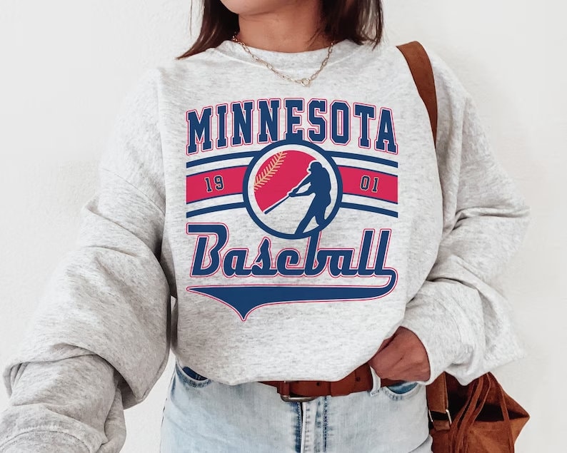 Vintage Minnesota Twins Crewneck Sweatshirt / Tee, Minnesota Twins EST 1901 Sweatshirt, Minnesota Baseball Shirt, Retro Twins Shirt