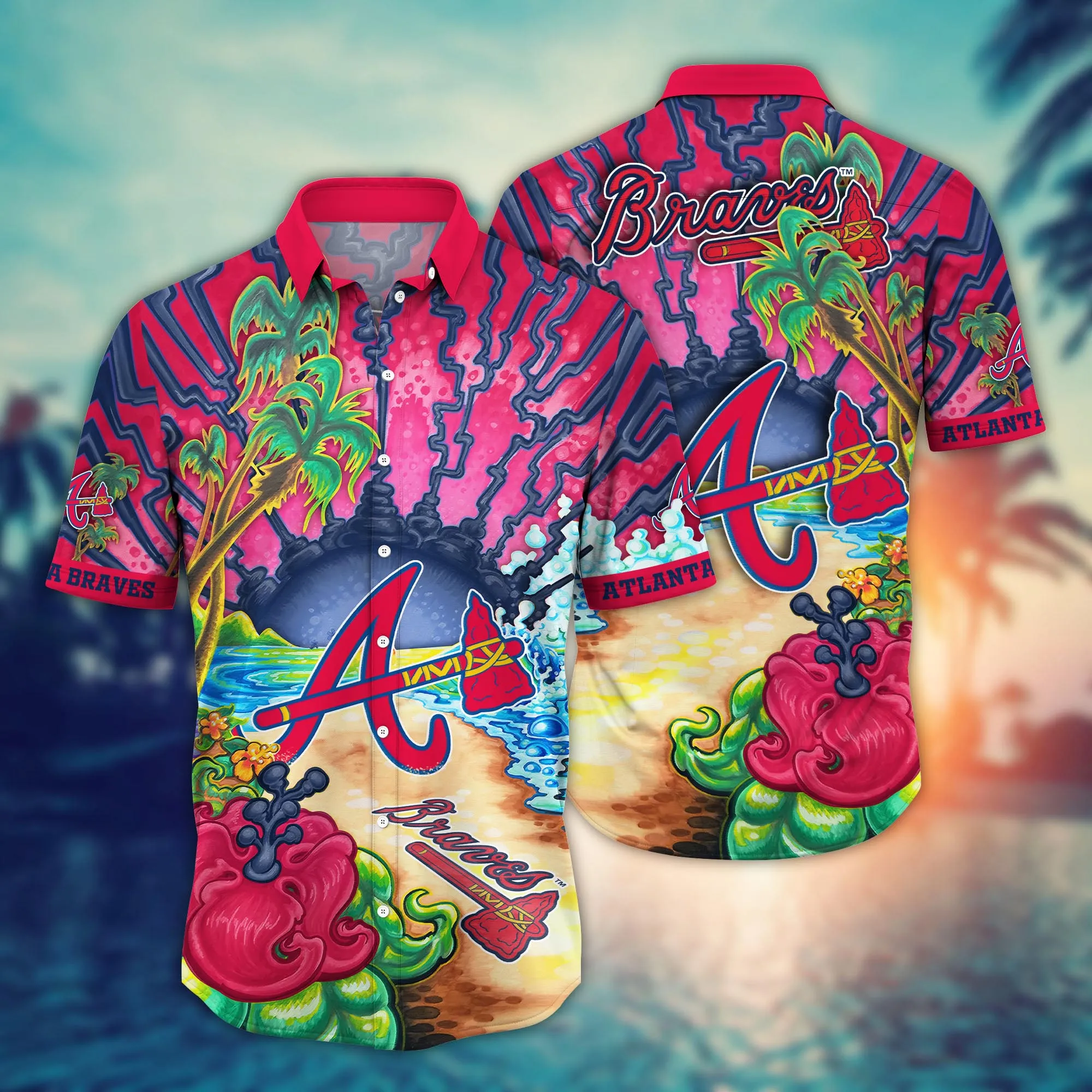 Atlanta Braves Mlb Hawaiian Shirt Beer Gardenstime Aloha Shirt