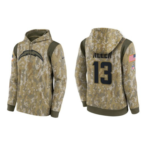 Keenan Allen Los Angeles Chargers Camo 2021 Salute To Service Veterans Day Therma Pullover Hoodie