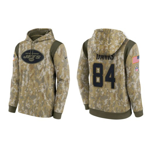 Corey Davis New York Jets Camo 2021 Salute To Service Veterans Day Therma Pullover Hoodie