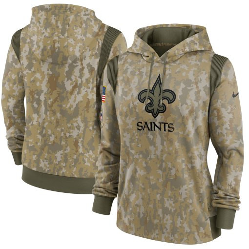 New Orleans Saints Women’S 2021 Salute To Service Therma Performance Pullover Hoodie – Olive