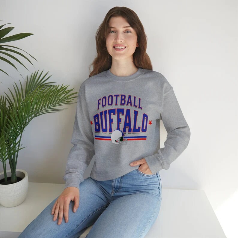 Buffalo Shirt, Vintage Retro Style Football sweatshirt, Buffalo Sweater Retro Style