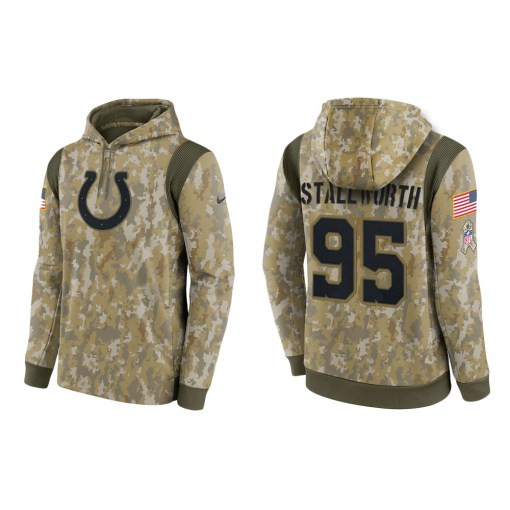 Taylor Stallworth Indianapolis Colts Camo 2021 Salute To Service Veterans Day Therma Pullover Hoodie