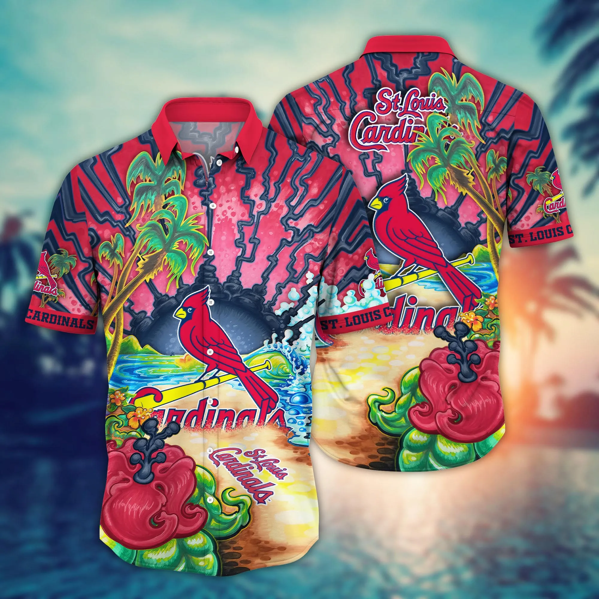 St. Louis Cardinals Mlb Hawaiian Shirt Golden Hourtime Aloha Shirt