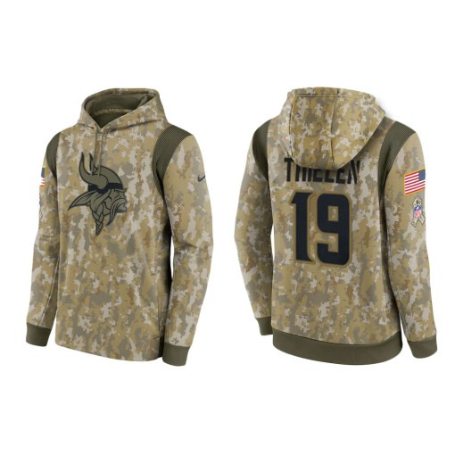 Adam Thielen Minnesota Vikings Camo 2021 Salute To Service Veterans Day Therma Pullover Hoodie