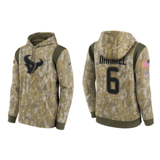 Jeff Driskel Houston Texans Camo 2021 Salute To Service Veterans Day Therma Pullover Hoodie