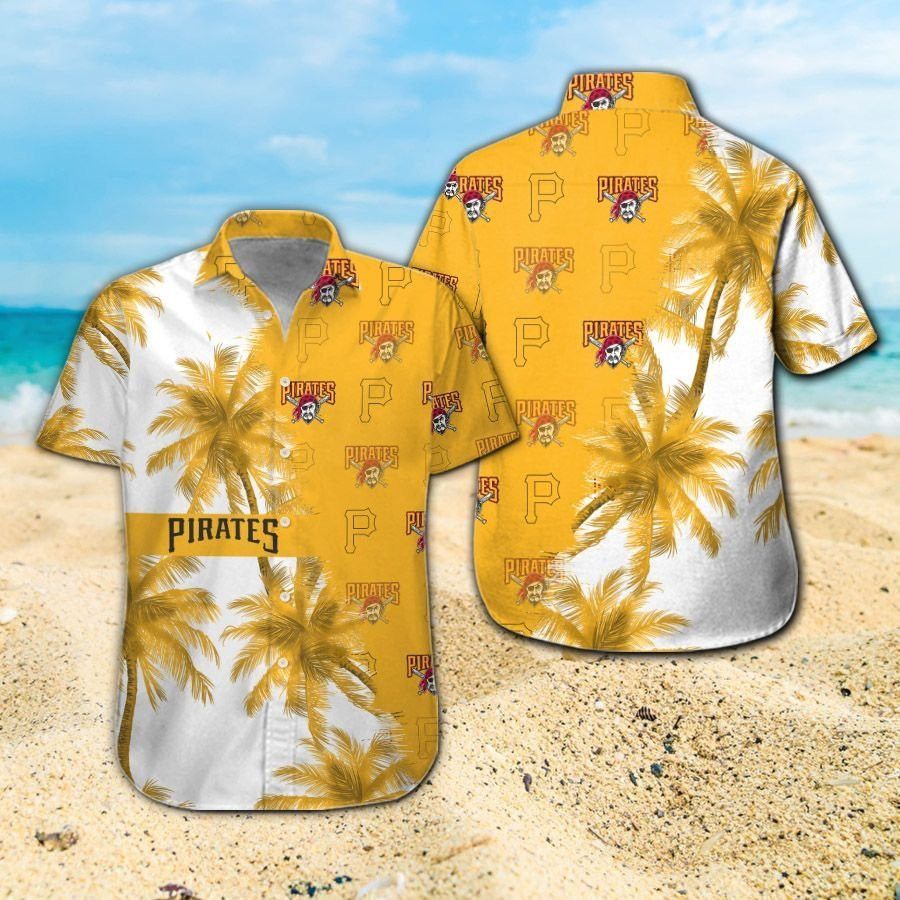 Pittsburg Pirates Short Sleeve Button Up Tropical Hawaiian Shirt Ver04